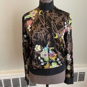 Spenser Jeremy Floral silk print zippered bomber jacket